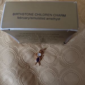Avon Birthstone Children Charm - Gold and Purple
